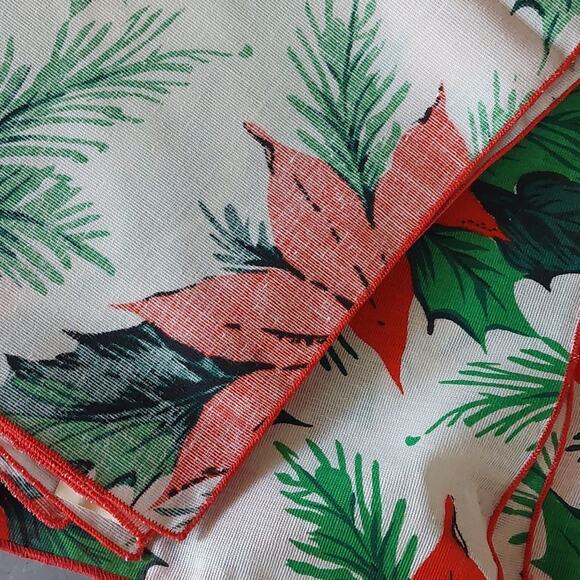 VTG Festive Poinsettia Print Napkins Holiday Christmas NWT NOS - Picture 4 of 4